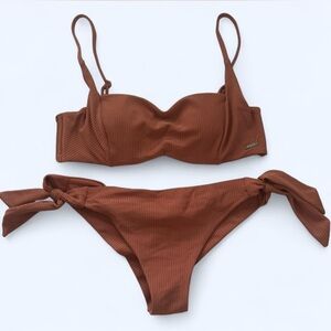 Roxy Brown Bikini Set